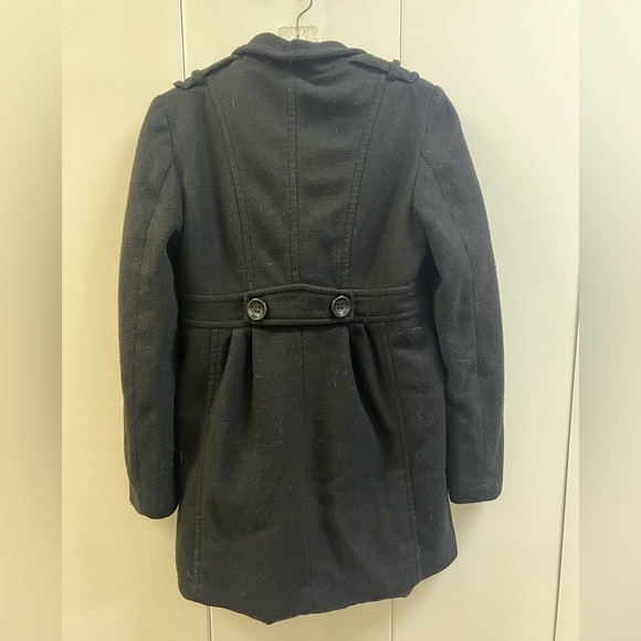 C’est Toi USA Authentic Brand 3/4 Sleeve Black Pea Coat - Picture 3 of 4
